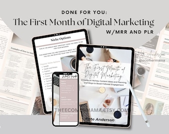 The First Month of Digital Marketing: A Guide on Niches, Content Ideas & Planning, and Ways to Boost Follower Engagement w/PLR
