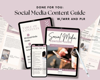 Social Media Content Guide with Master Resell Rights (MRR) and Private Label Rights (PLR) - a "Done for You" guide