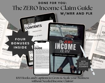 Revenu zéro : 100 accroches et légendes DFY Reel avec MRR et PLR - un produit de médias sociaux sans visage dfy | Marketing numérique sans visage | Bobines