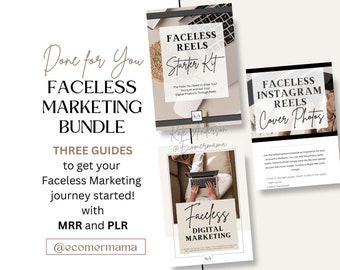 May include: A digital marketing bundle with three guides to help you grow your business using faceless marketing. The bundle includes a starter kit for faceless reels, a guide to faceless digital marketing, and a guide to creating cover photos for Instagram reels. The guides are designed by Kate Anderson, @ecomermama.