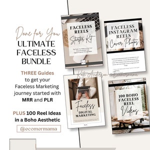 Faceless Digital Marketing ULTIMATE BUNDLE w/Master Resell Rights (mrr) & Private Label Rights (plr) - DFY eBook/guide/Faceless Bundle