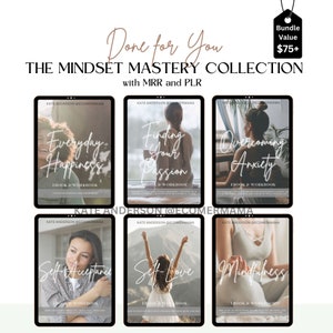 The Mindset Bundle: 6 Growth Guides & Workbooks w/Master Resell Rights MRR and Private Label Rights (PLR) for Coaches, Therapists, Marketers