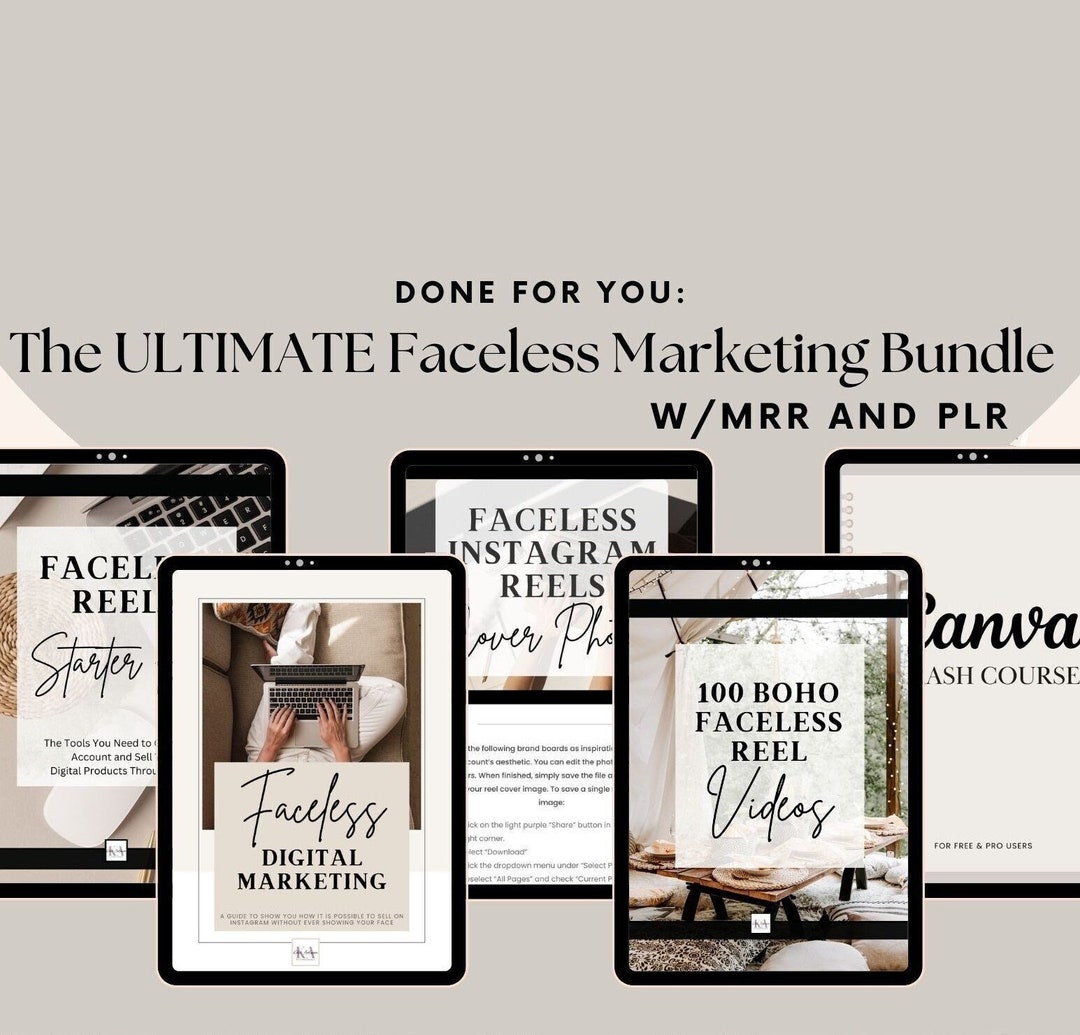 ULTIMATE Faceless Digital Marketing BUNDLE W/master Resell Rights mrr ...