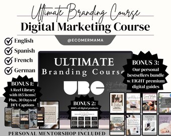 UBC Ultimate Branding Course w/Master Resell Rights (MRR) Digital Marketing Course in English, French, Spanish, and German