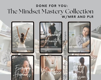 The Mindset Bundle: 6 Growth Guides & Workbooks w/Master Resell Rights MRR and Private Label Rights (PLR) for Coaches, Therapists, Marketers