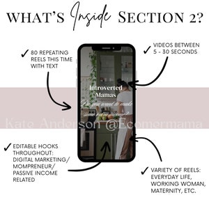 May include: A smartphone screen displaying a social media post about a course for introverted moms who want to make extra income. The post includes the text "Introverted Mamas" and "Do you want to make some extra income?" The post also includes a checkmark and the text "80 Repeating Reels This Time With Text" and "Videos Between 5-30 Seconds".