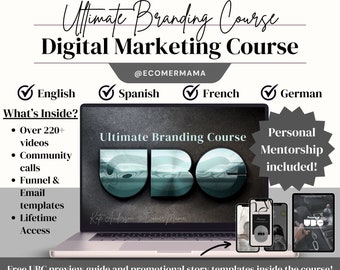 UBC Ultimate Branding Course with Master Resell Rights (MRR) Digital Marketing Course in English, French, Spanish, and German
