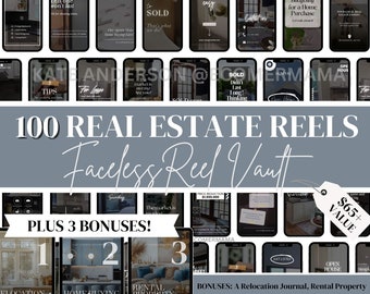 100 Real Estate & Listing Reels w/Master Resell Rights (MRR) and Private Label Rights (PLR) - Faceless Social Media Reels/Templates