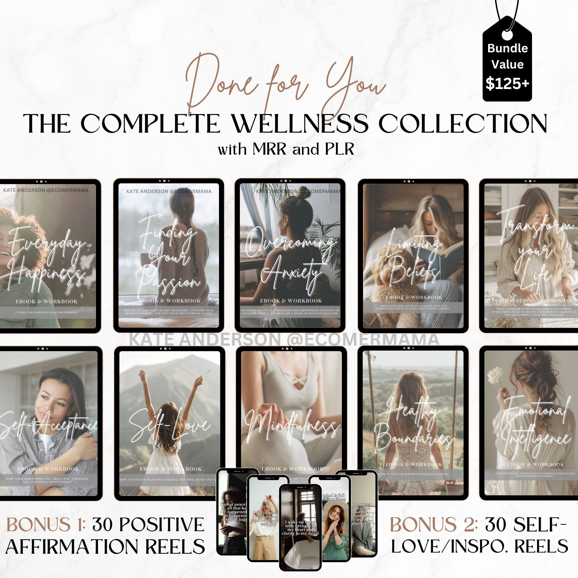 The Complete Wellness Collection: 10 Growth Guides & Workbooks w/Master Resell Rights MRR and PLR for Coaches, Therapists, Marketers
