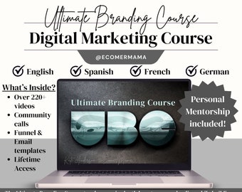 UBC Ultimate Branding Course w/Master Resell Rights (MRR) Digital Marketing Course in English, French, Spanish, and German
