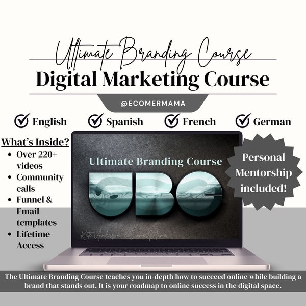 UBC Ultimate Branding Course w/Master Resell Rights (MRR) Digital Marketing Course in English, French, Spanish, and German