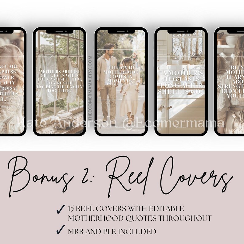 250+ Faceless MOTHERHOOD Reel Videos w/Master Resell Rights (MRR) & Private Label Rights (PLR): Faceless Social Media with and without Hooks image 9