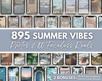 895+ Summer Vibes Stock Image and DFY Reels Collection with Master Resell Rights (MRR) & Private Label Rights (PLR) - Social Media Templates