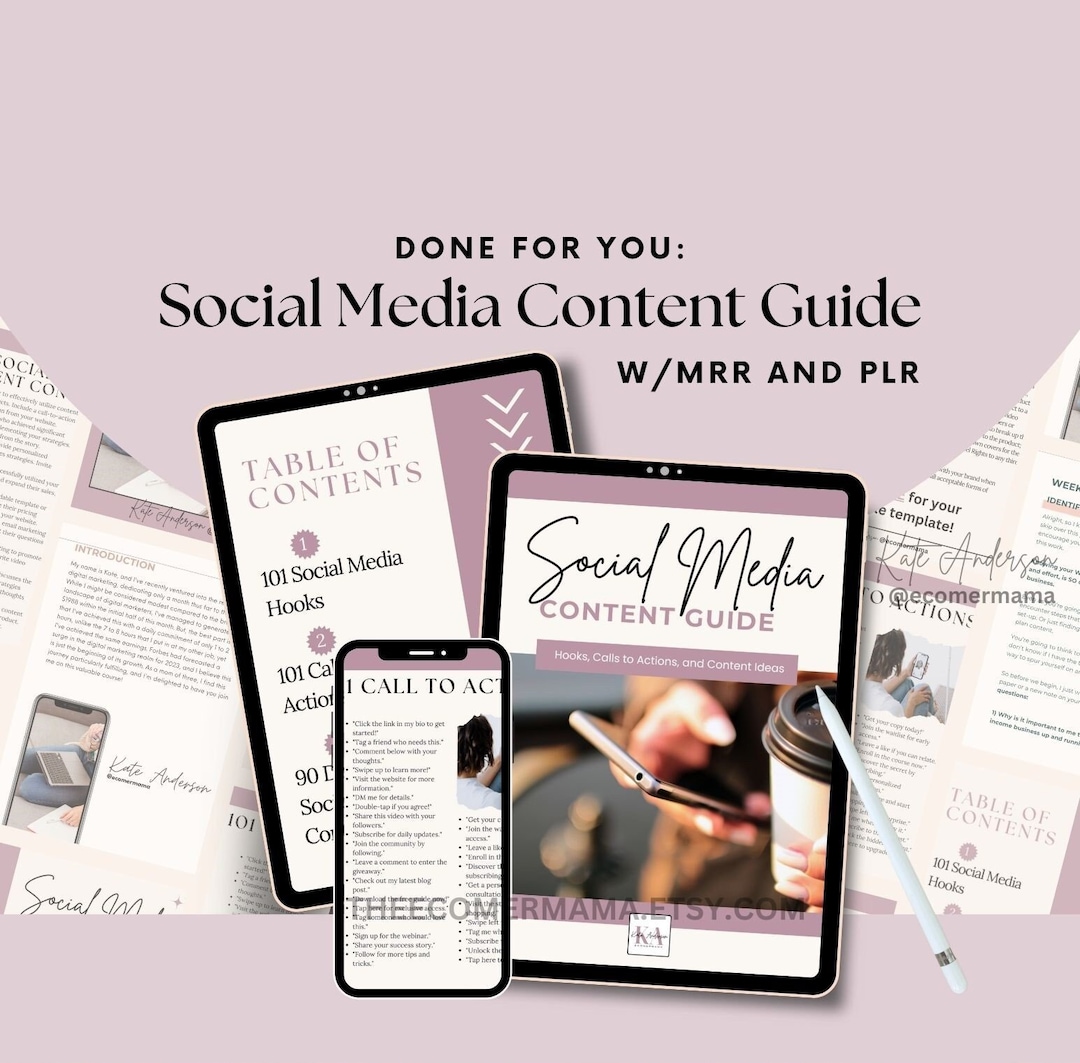 Social Media Content Guide With Master Resell Rights (MRR) and Private ...