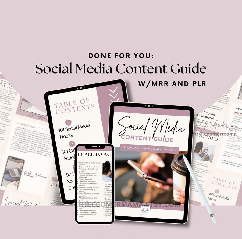 Social Media Content Guide With Master Resell Rights (MRR) and Private ...