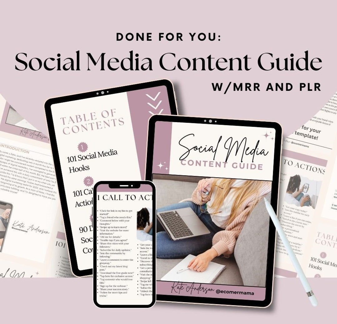 Social Media Content Guide With Master Resell Rights MRR and - Etsy