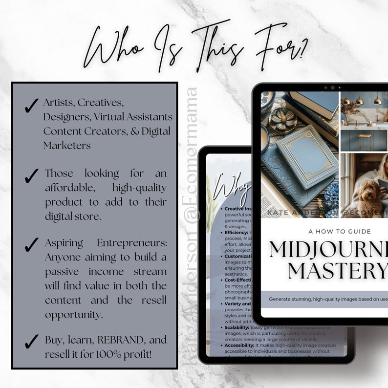MidJourney Mastery eBook and Tutorial including 21,000+ Prompt Ideas with Master Resell Rights MRR & Private Label Rights PLR Lead Magnet image 2