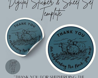 Thank You Elder Sticker, Sheep Design, JW Printable (Digital Download)