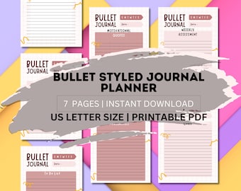 Bullet Journal-Style Template, Premade Bullet Journal, Printable Task Checklist, Bullet Journaling Download, Bullet Journal layout, Journal