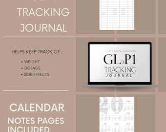 Diario de seguimiento GLP 1 / PDF imprimible / Digital / Descarga instantánea / Rastreador de péptidos