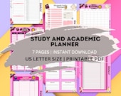 Student Academic Planner, Student Planner, Undated Academic Planner Printable, University and High School Student Study Planner