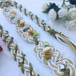Handfasting Cord with Double Heart Knot – Celtic Infinity Wedding Cord – Rustic, Boho, Pagan Ceremony Rope – 180 cm Braided Unity Cord