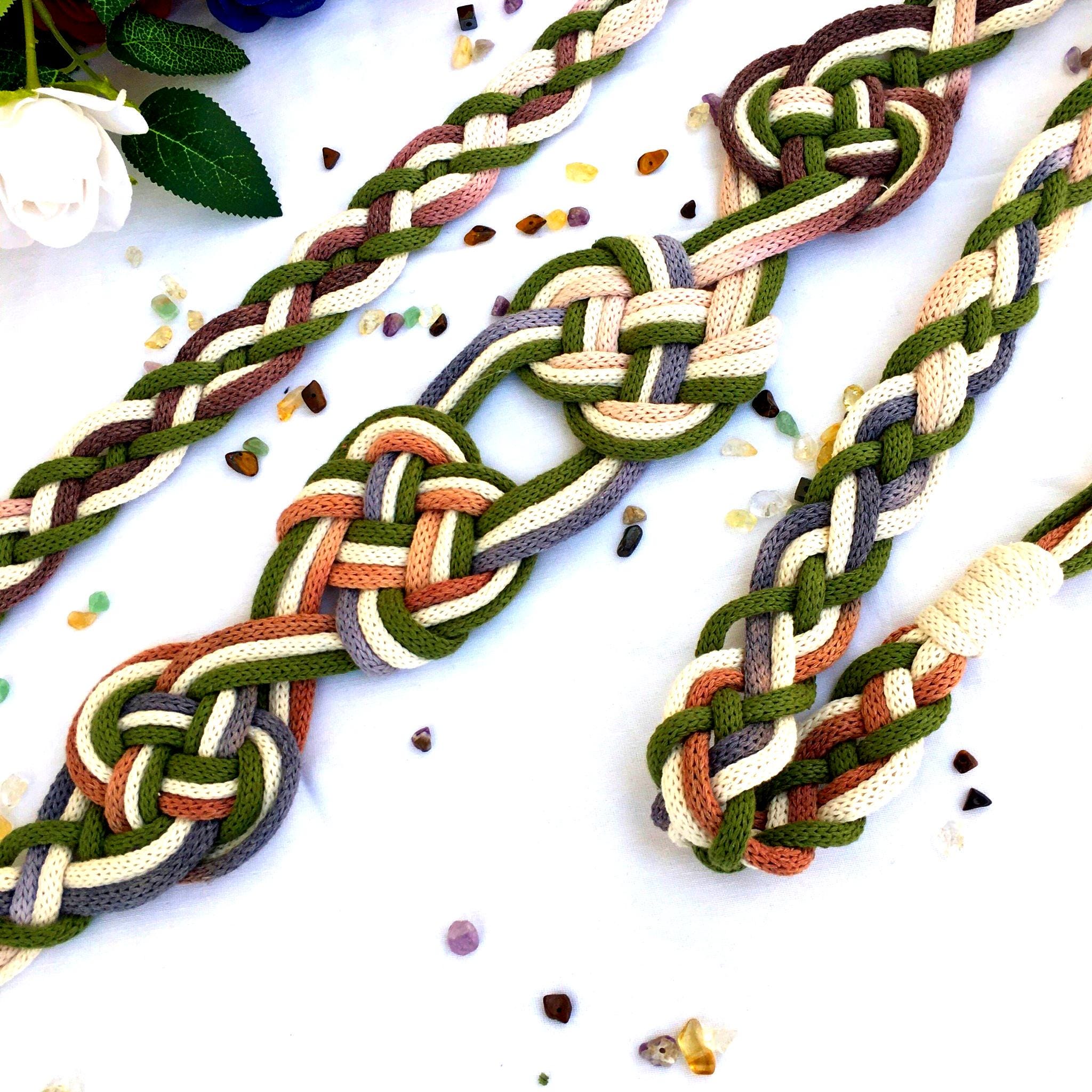 Handfasting Cords Celtic Heart & Infinity Knots Soft Cotton - Variegated Rope -Wedding Ritual Cord