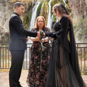 Handfasting Cord: Black & Olive Green Cotton Rope with Infinity Knots, Irish Wedding Rope