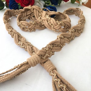 Beige Handfasting Cord with Ivory & Coffee Tones – Rustic Pagan Wedding Knot – 180 cm (70,9 inch)