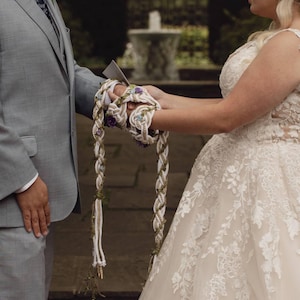 Wedding Handfasting Cord, Celtic Boho Wedding Rope with Double Heart Knot, USA DDP