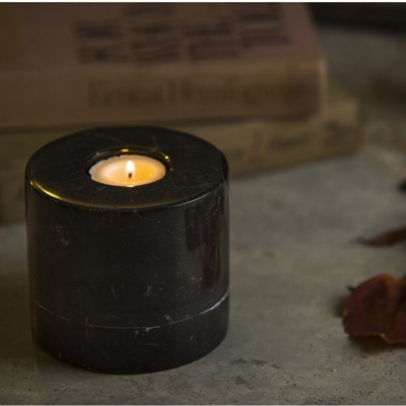 Marble Candle Holder Set 3 Pieces, Natural Marble image 7