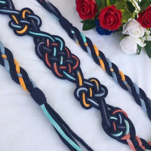 Navy - Rainbow Handfasting Cord | Celtic Handfasting Cord For Wedding
