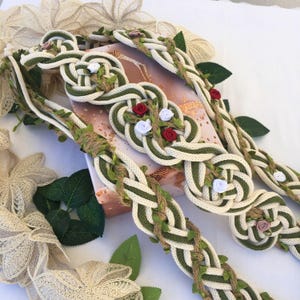 Handfasting Cord | Celtic Knot Wedding Ribbon | Fae Garden Inspired Pagan Ceremony Cord | Custom Wiccan Hand Tying Rope