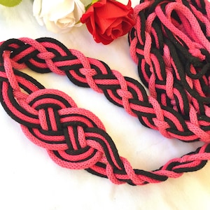 Pink | Black Handfasting Cord , Tie Your Own Infinity Knot