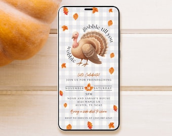 Evite Friendsgiving, Digital Funny Friendsgiving invitation thanksgiving invitation electronic friendsgiving invitation canva editable