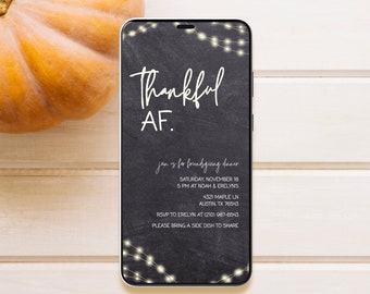 Evite Friendsgiving, Digital Friendsgiving invitation thanksgiving invitation electronic friendsgiving invitation canva editable