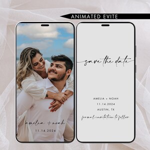Minimalist Digital Save the Date Template Animated Save the Date w/ Photo Electronic Save the Date Save the Date evite Wedding Save the Date