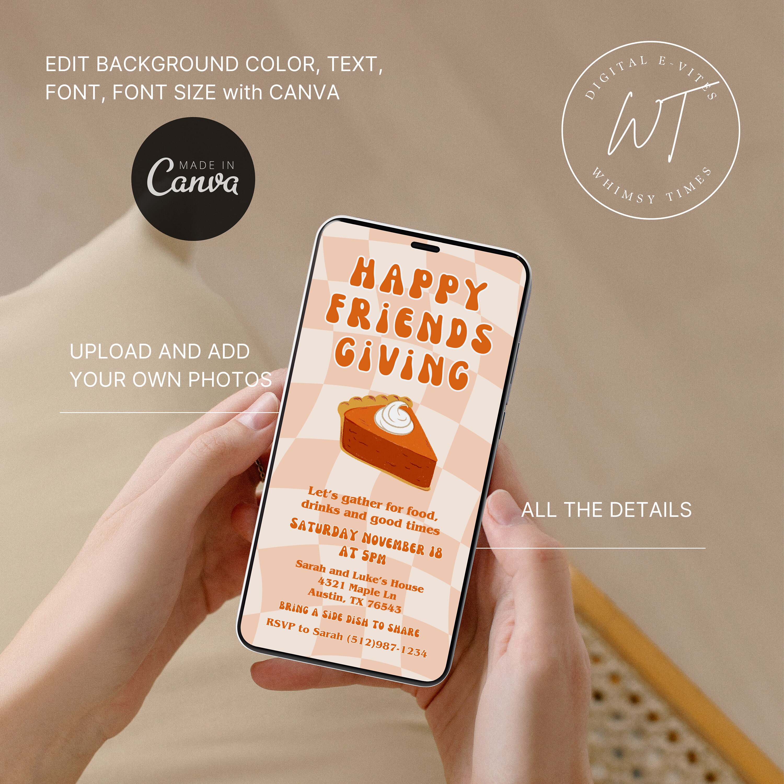 Evite Friendsgiving, Digital Friendsgiving Invitation Thanksgiving