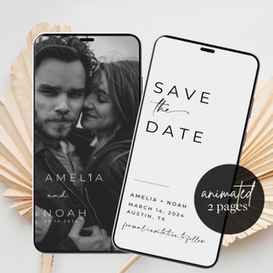Digital Save the Date Template, Save the Date with Photo, Electronic Save the Date, Save the Date evite, Wedding Save the Date, animated