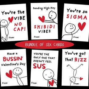 Slang Kids Valentine&#39;s Day Cards, Funny Printable Classroom Valentine Card, Gen A Teen School Valentines, Tween Valentine Card, Download
