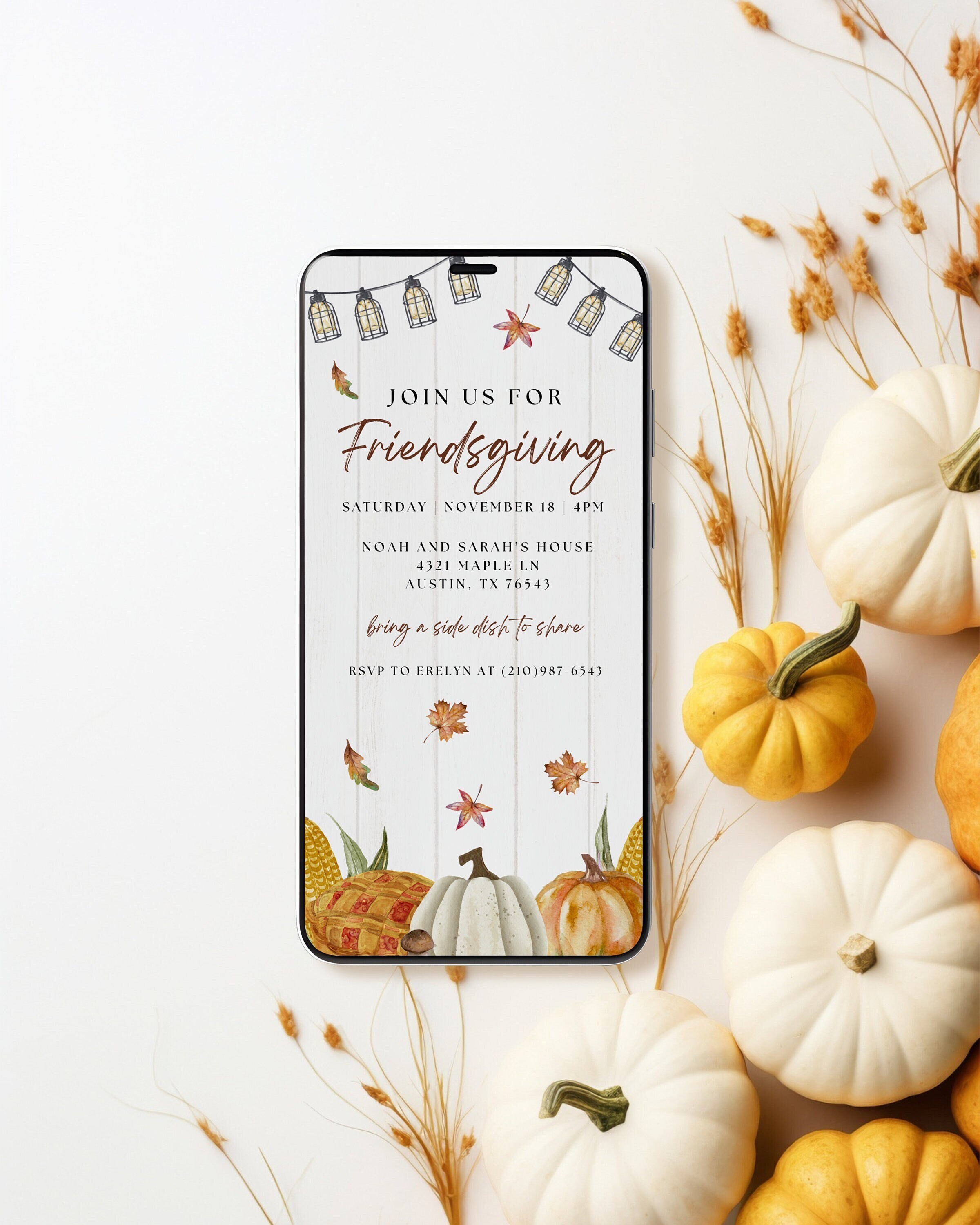 Evite Friendsgiving, Digital Friendsgiving Invitation Thanksgiving