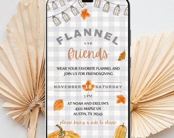 Evite Friendsgiving, Digital Friendsgiving invitation thanksgiving invitation electronic friendsgiving invitation canva editable