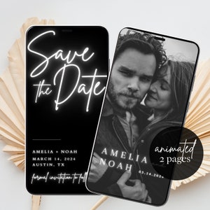Digital Save the Date Template, Save the Date with Photo, Electronic Save the Date, Save the Date evite, Wedding Save the Date, modern