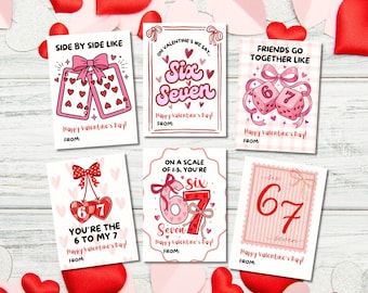 67 Kids Valentine's Day Cards, Girly Printable Classroom Valentine Card, Teen School Valentines, Tween Valentine Card, Digital Download