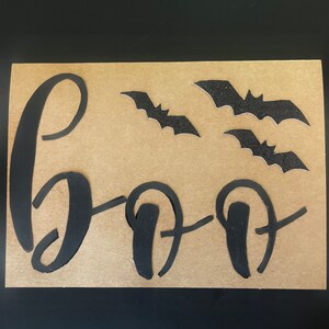 Handmade Halloween Card - &quot;Boo&quot; with Bats Design | Blank Inside | 5&quot; x 7&quot; | Envelope Included