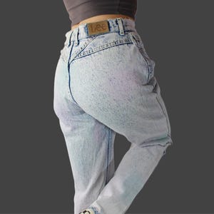 Vintage Acid Wash Lee Jeans - 80er/90er Stil - Tapered Mom Jeans - Distressed High Waisted - 80s Denim Jeans