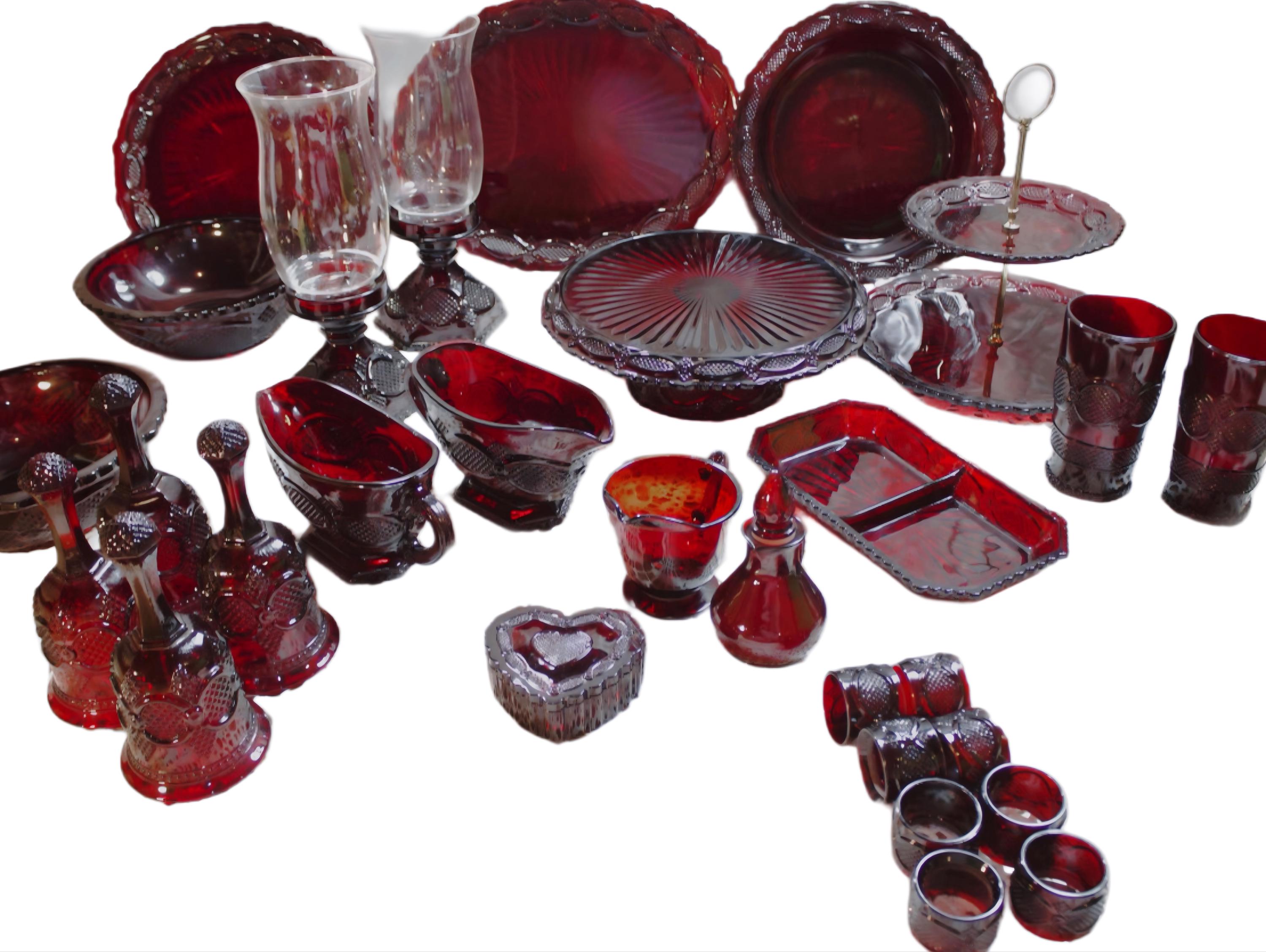 Avon 1876 Red Glass - Etsy