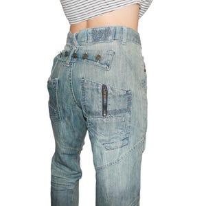 Vintage Retro Style Womens Denim Jeans, 80s 90s Unique Fashion, Distressed Denim Pants, Retro Chic Fashion