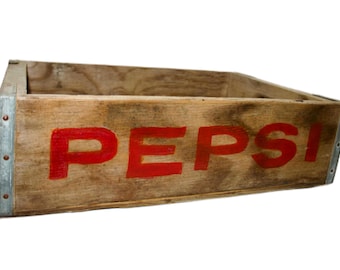 Vintage Pepsi Crate, Antique Wooden, Vintage Retro Container, Storage, Display, Farmhouse, Rustic