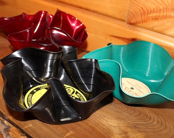 Handmade Upcycled Vinyl Record Bowl – Colored Vinyl Record- Retro Decor -  Upcycled Retro Vinyl Record Bowls Eco-Friendly Handmade